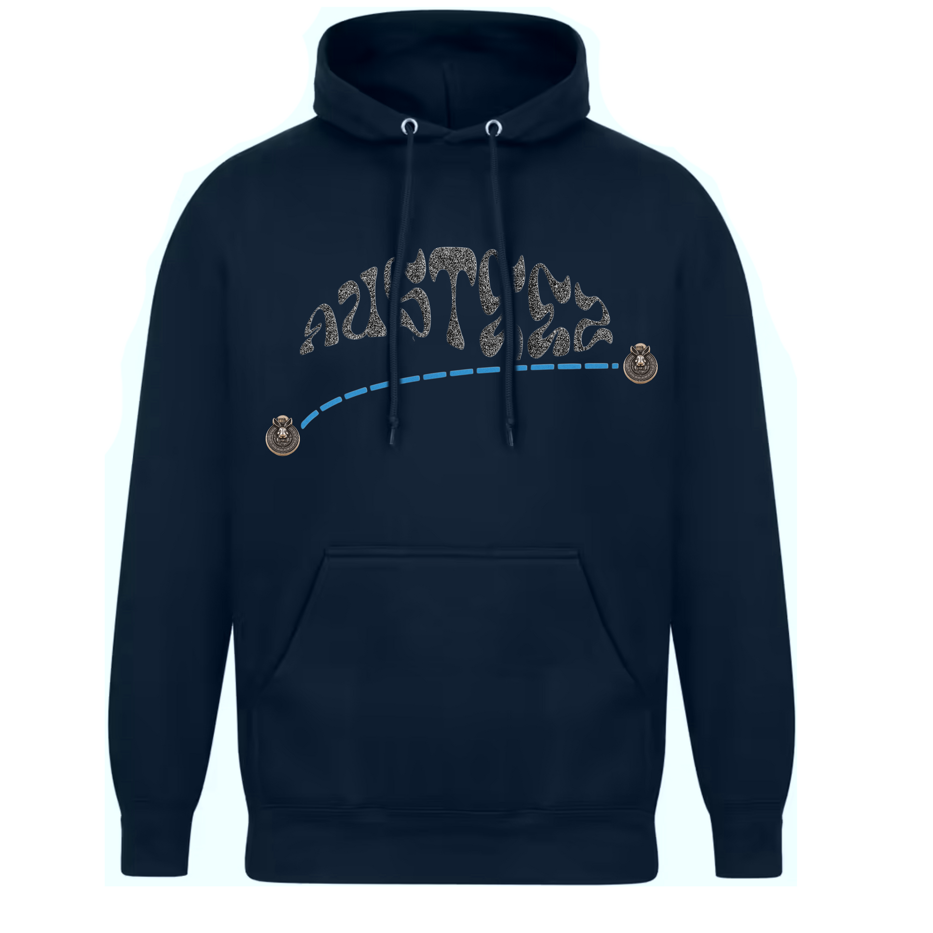 Black hoodie with the word 