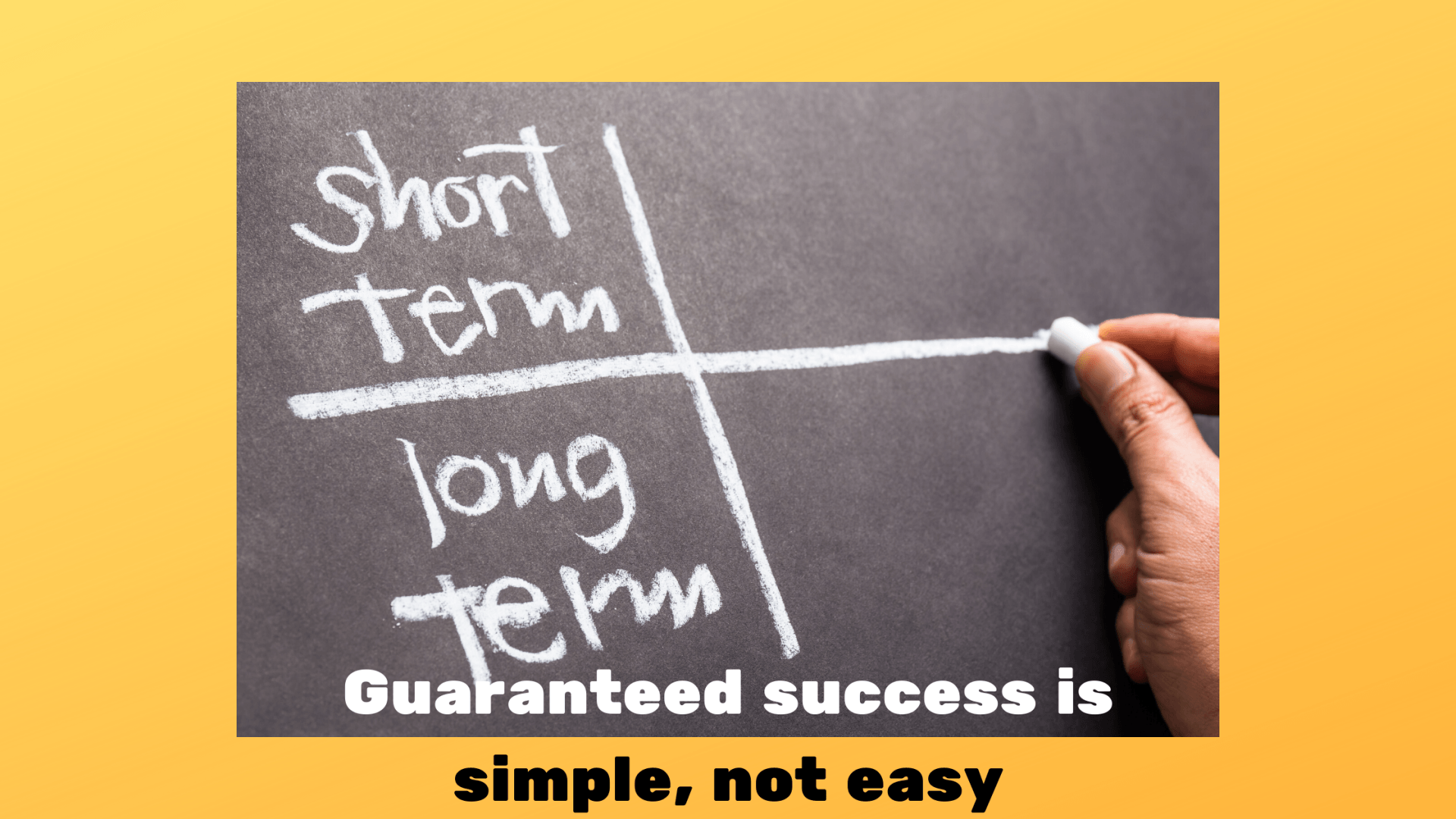 Guaranteed success is simple, not easy