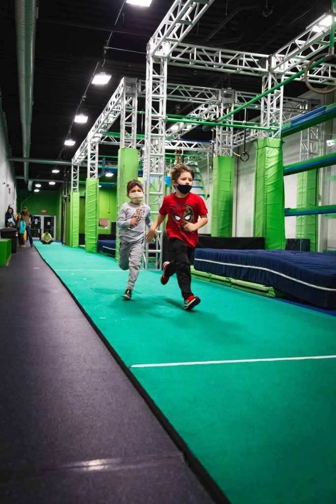 Kids racing at the Ninja Lab