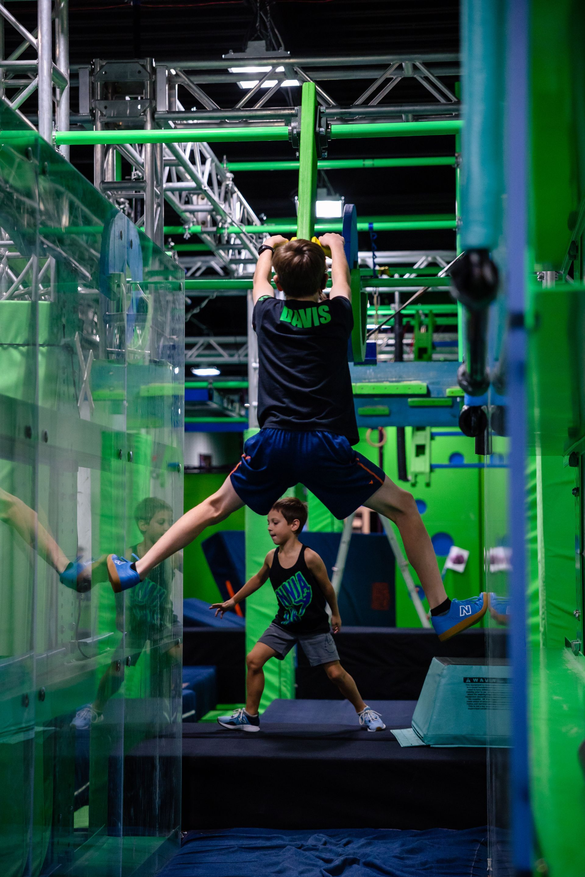 Two athletes in albany ninja lab gym