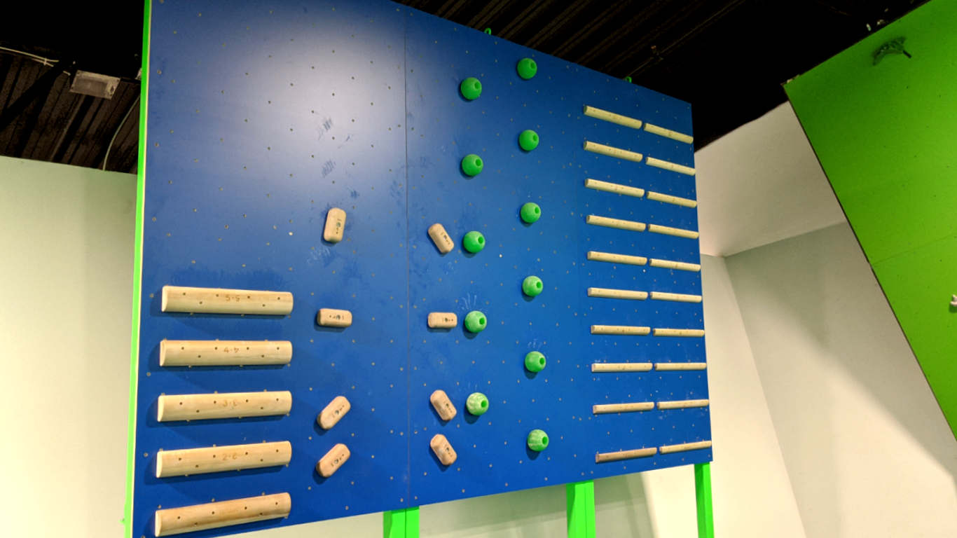 Grip wall inside the gym
