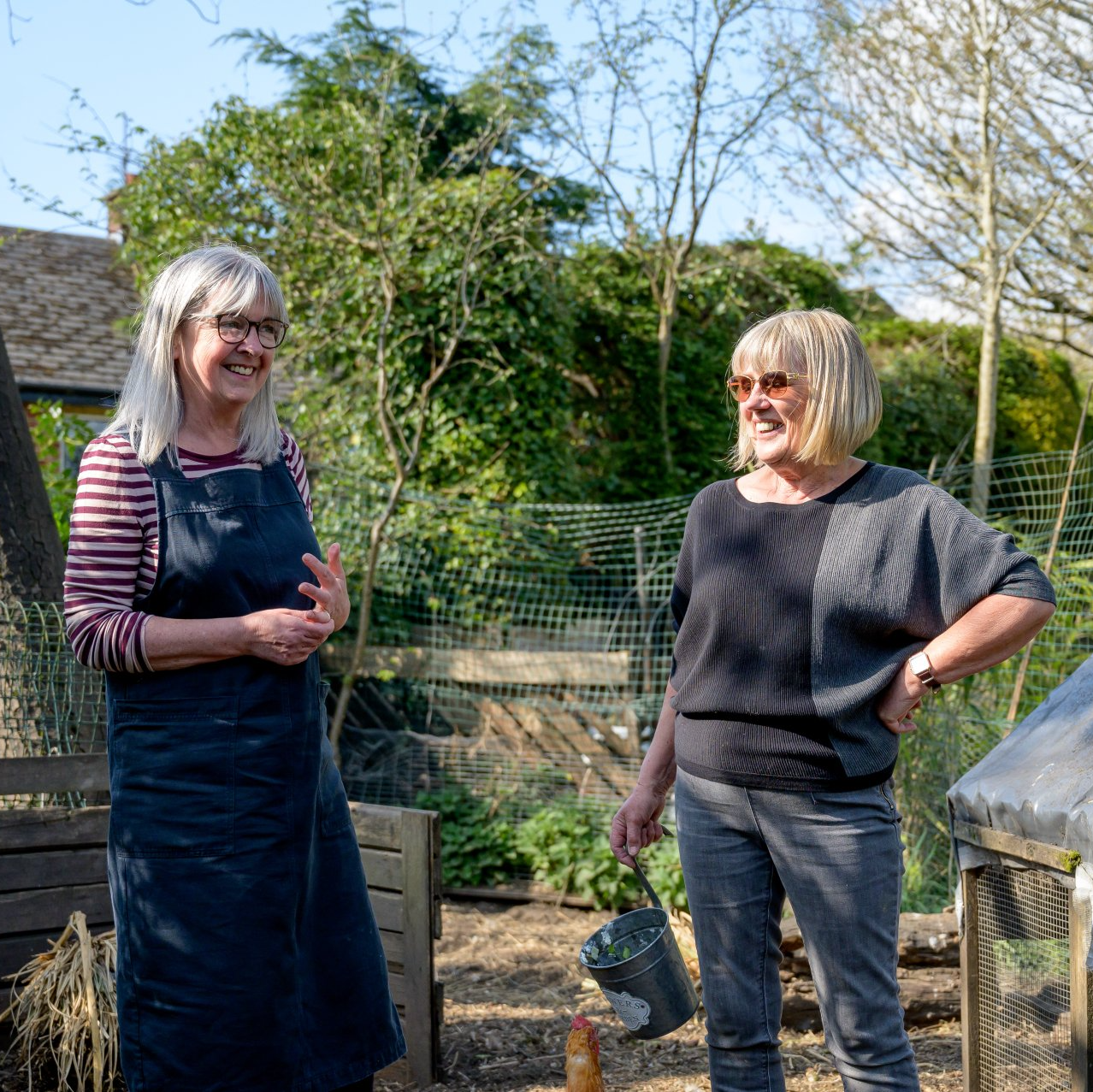 Two women speaking and planning about Clear Creek Fire in Colorado