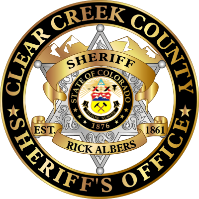 Clear Creek County Sheriff Rick Albers logo with star and text