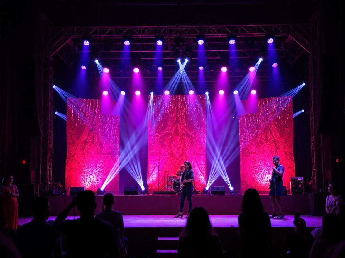 decorated stage in singing event