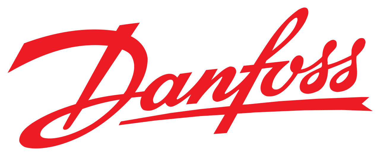 A red danfoss logo on a white background