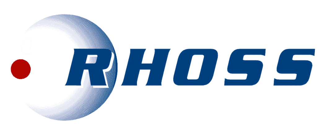 A logo for rhoss is shown on a white background