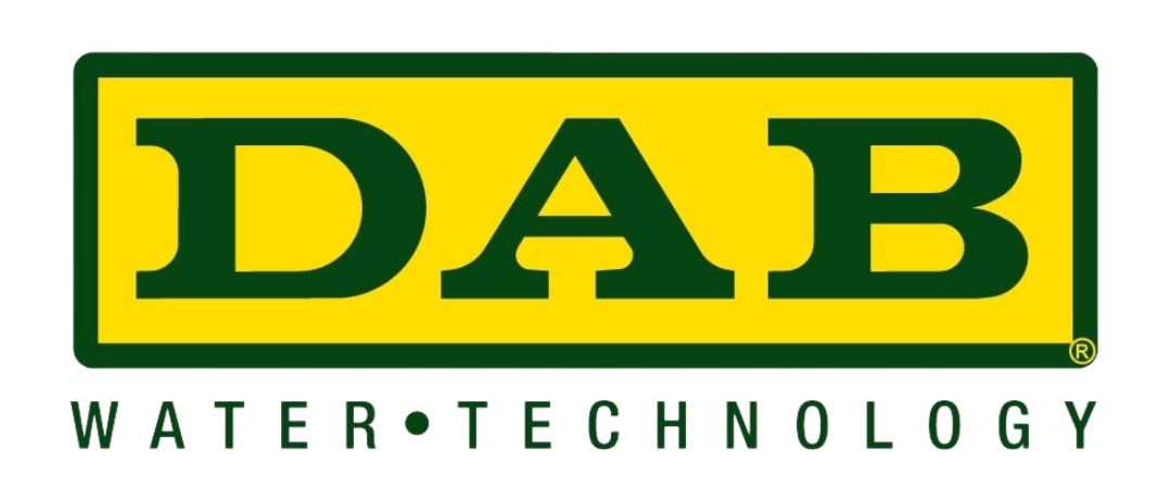 The dab water technology logo is yellow and green