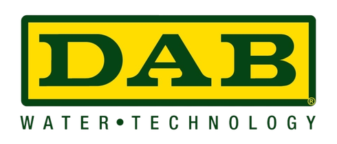 The dab water technology logo is yellow and green