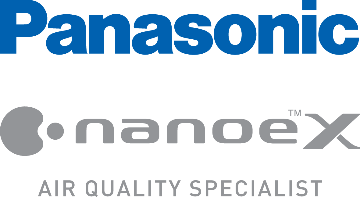 The panasonic nanoex air quality specialist logo is shown on a white background.