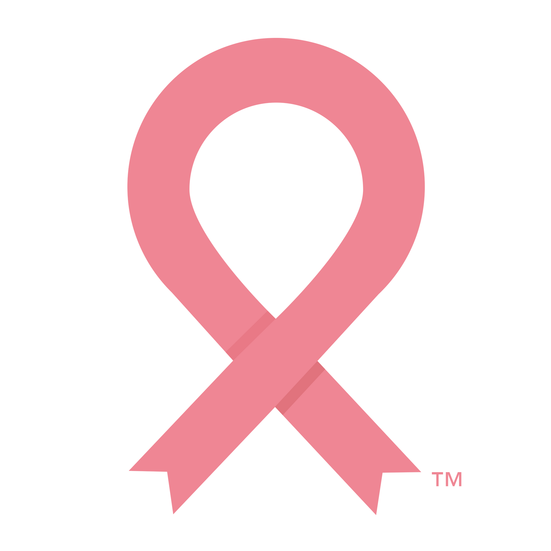 Pink ribbon, symbol of breast cancer awareness.