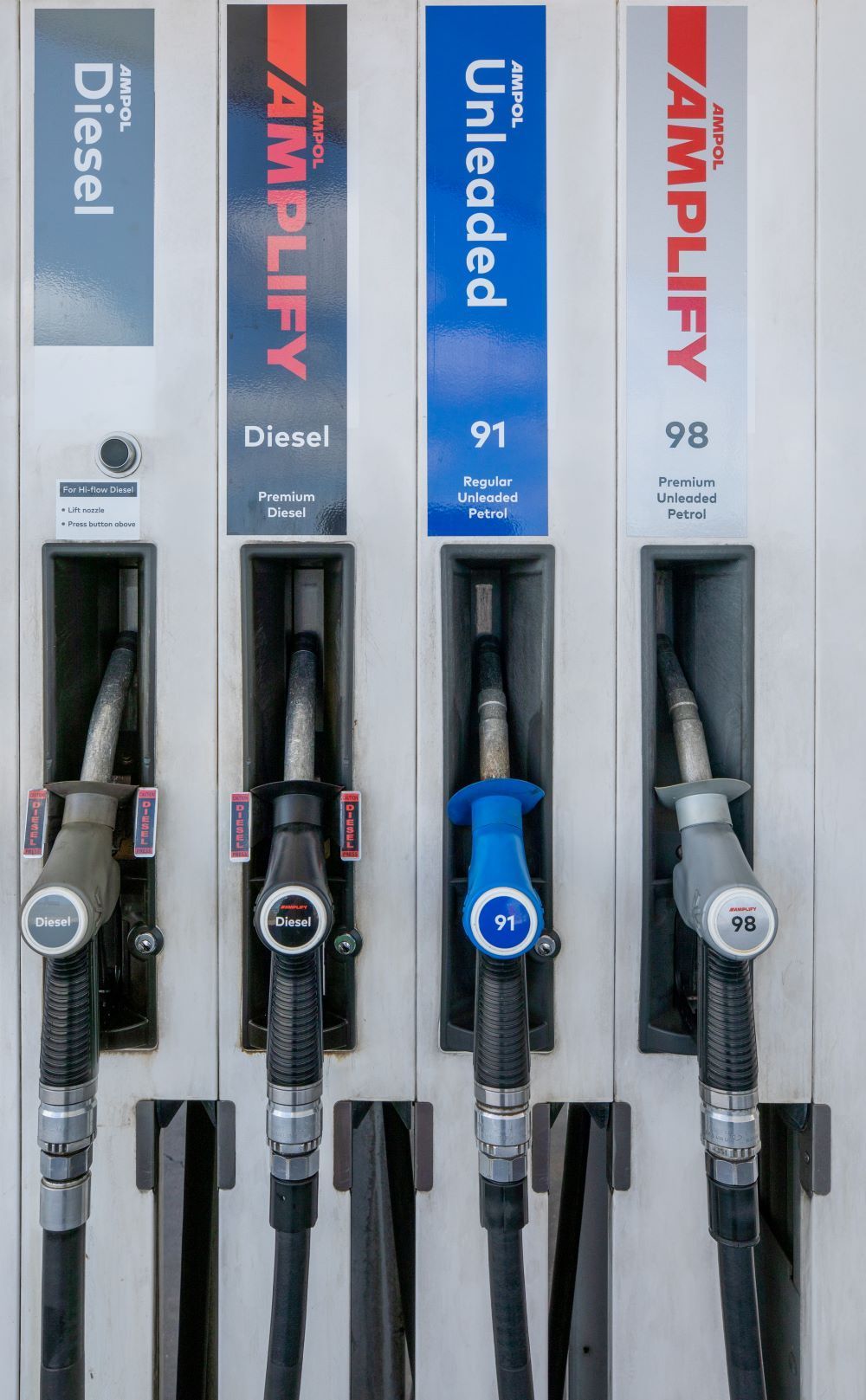 A Row of Gas Pumps for Diesel and Unleaded — Crokers Fuel & Oils Pty Ltd in Paget, QLD