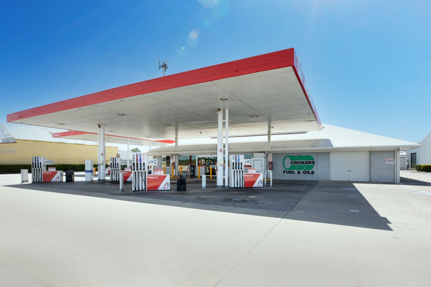 A Gas Station on a Sunny Day — Crokers Fuel & Oils Pty Ltd in Paget, QLD