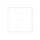 Faint outlined letter P inside a square border on a white background