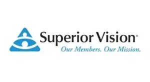 The superior vision logo is blue and white and says `` our members . our mission . ''