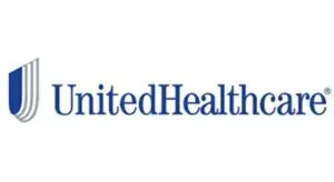 The logo for united healthcare is blue and white.