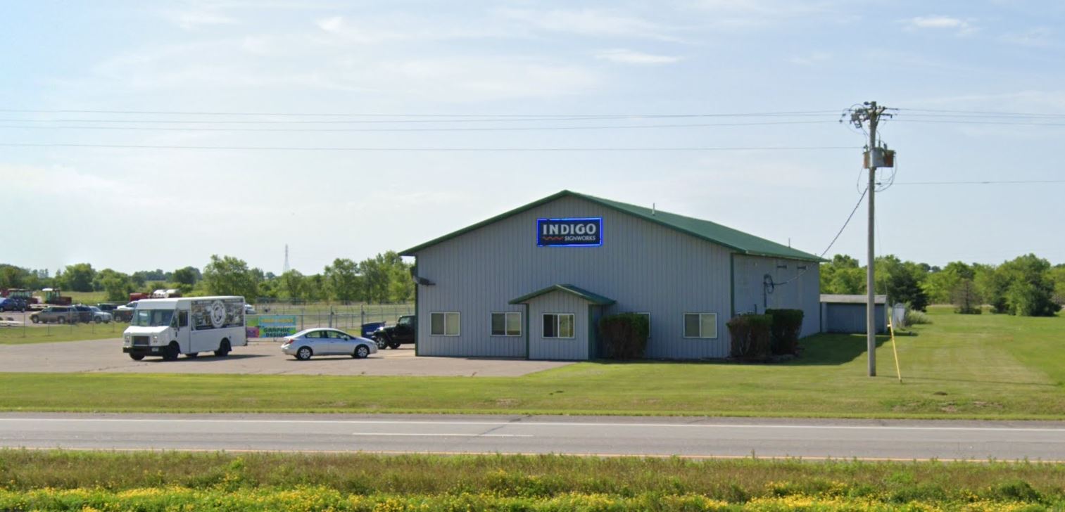 Photo of the front entrance of the former Indigo Signs building