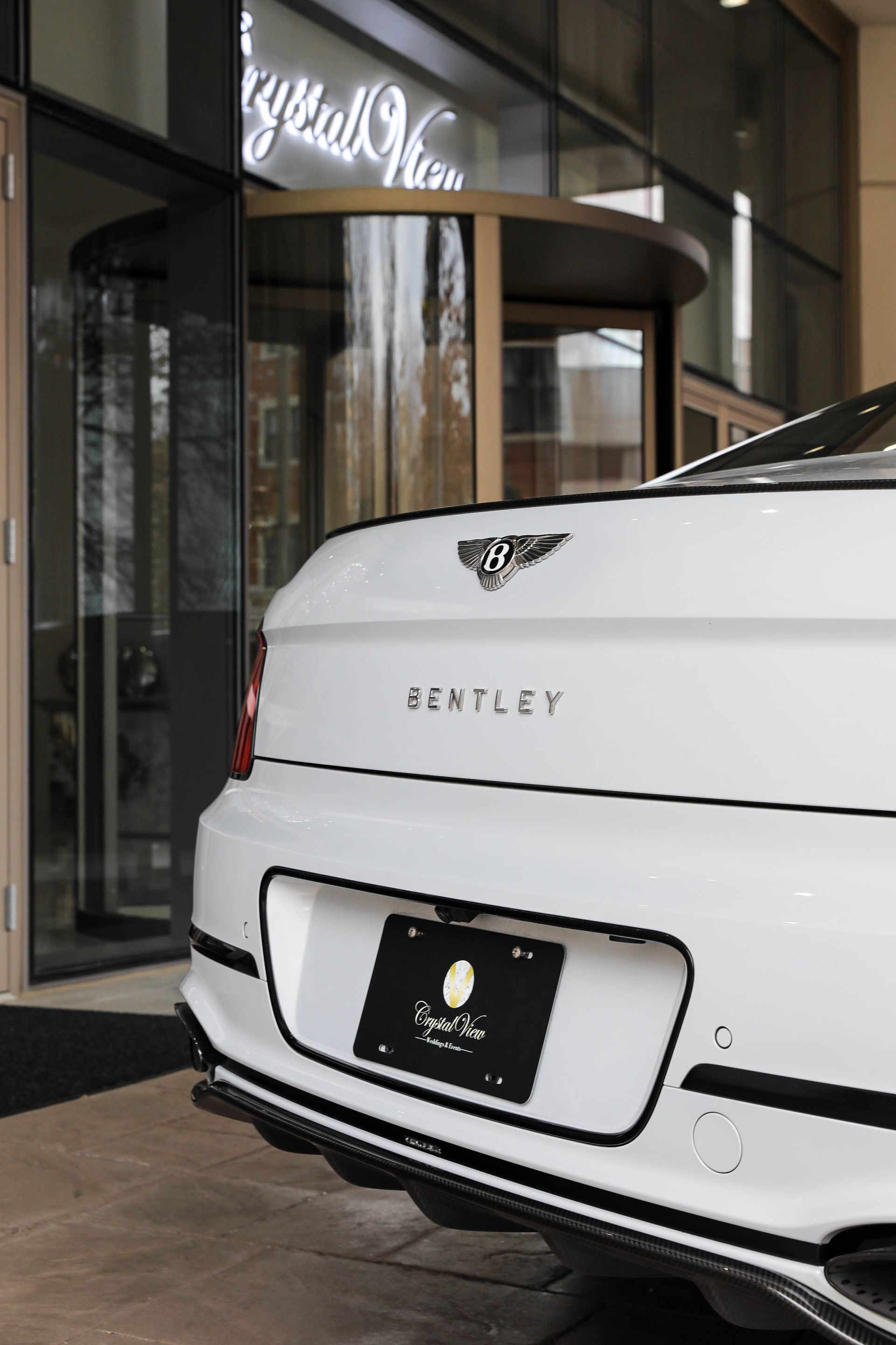 back end of a Bentley Flying Spur luxury car photo opportunities