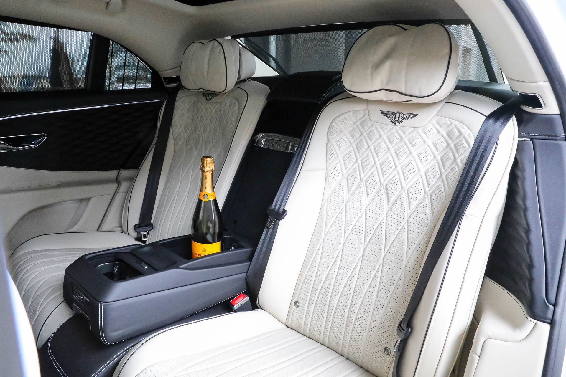interior of Bentley Flying Spur luxury car photo opportunities