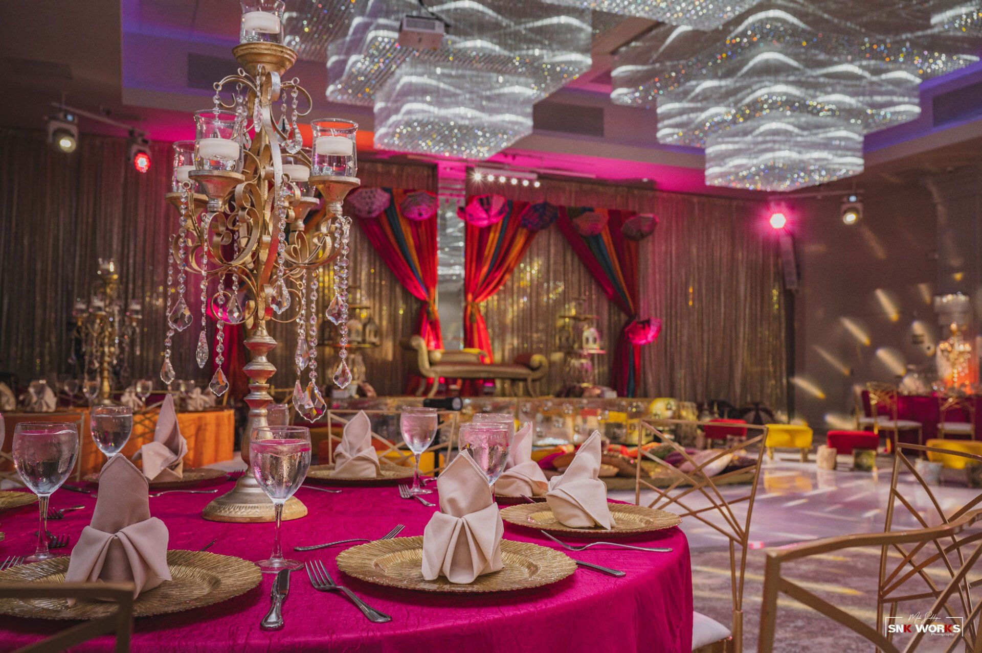 Indian wedding setup in Fairfax, VA at CrystalView Weddings and Events