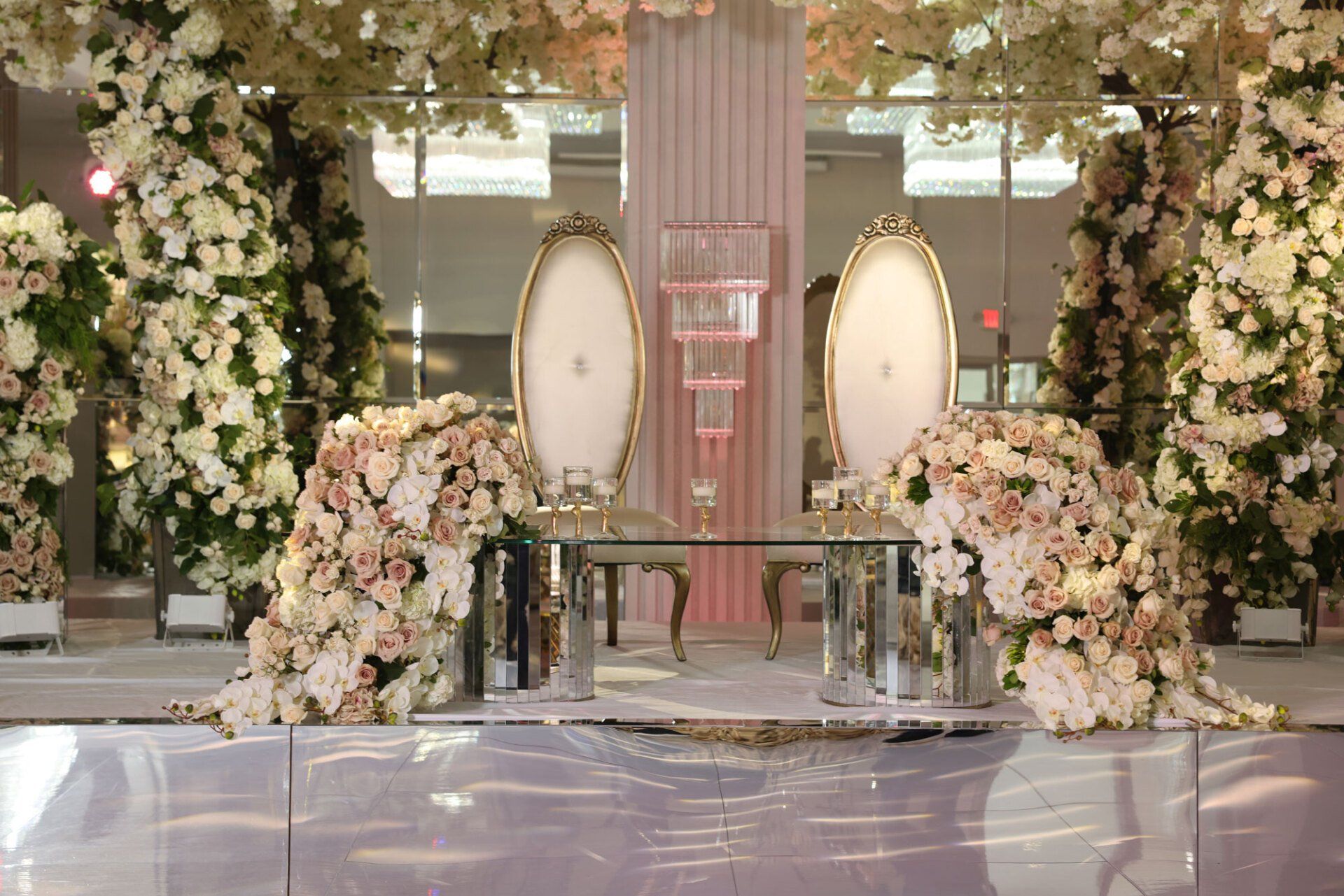 bride and groom table at CrystalView Weddings and Events