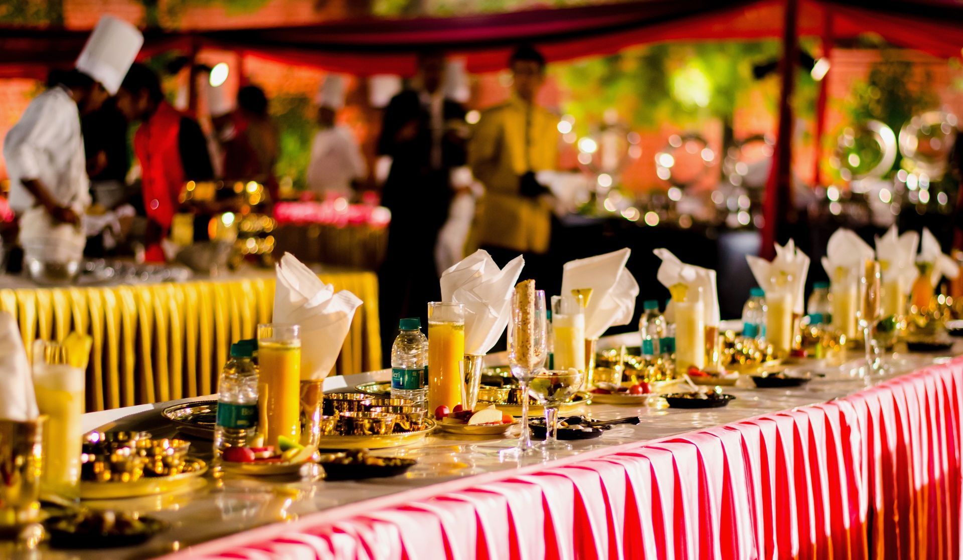 Hindu wedding table and food spreads