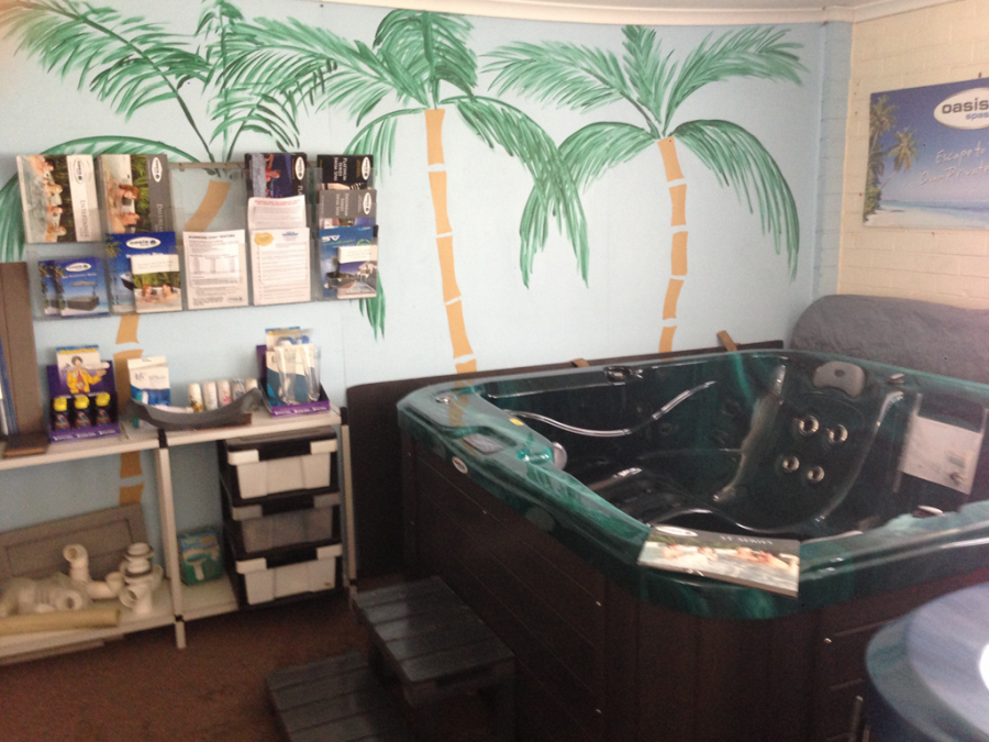 Spa and products in showroom — Pools & Spas in Ballina