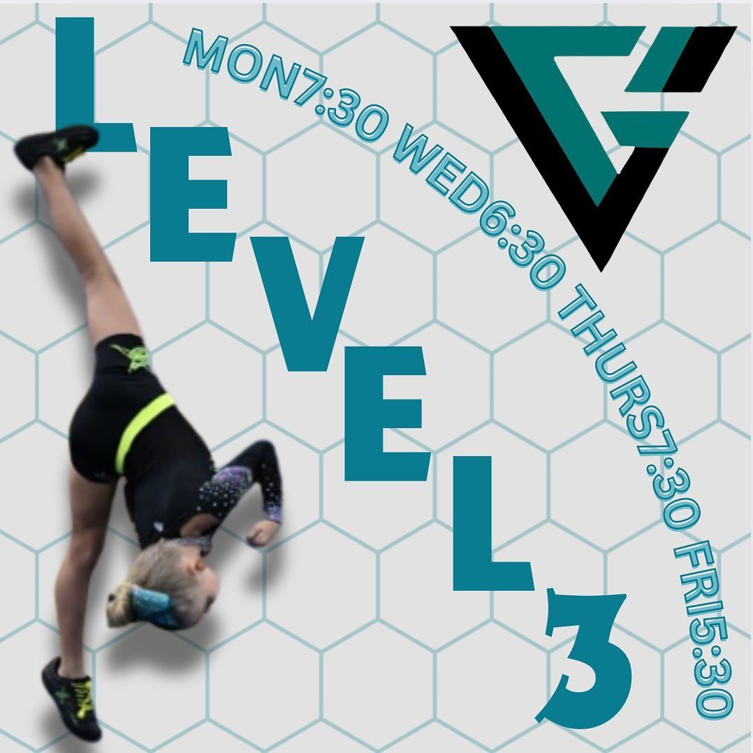 Gymnast in a handstand with text