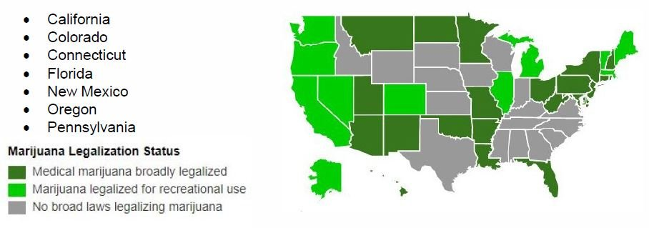 Marijuana Legalization Status Map