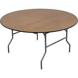5 Foot Wood Top Round Table Rentals