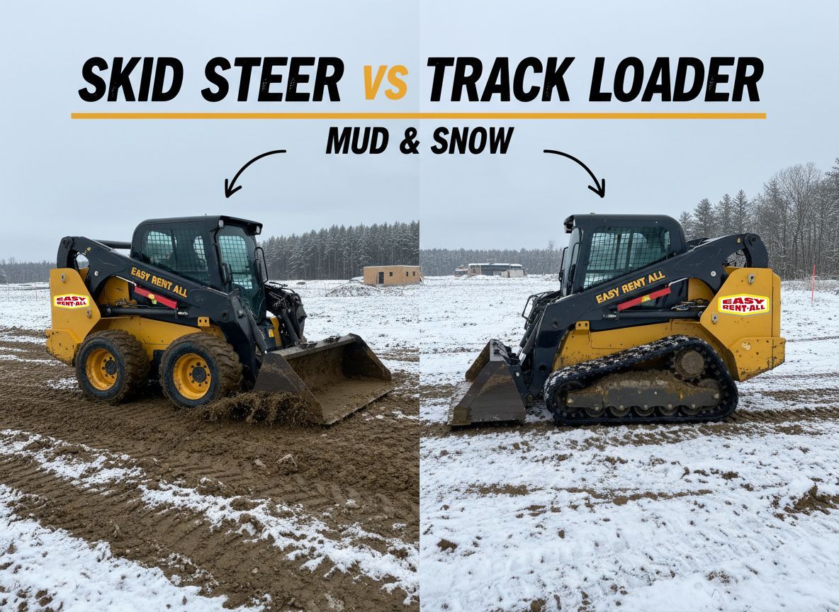 Skid Steer vs Track Loader: Which Rental is better for mud & snow