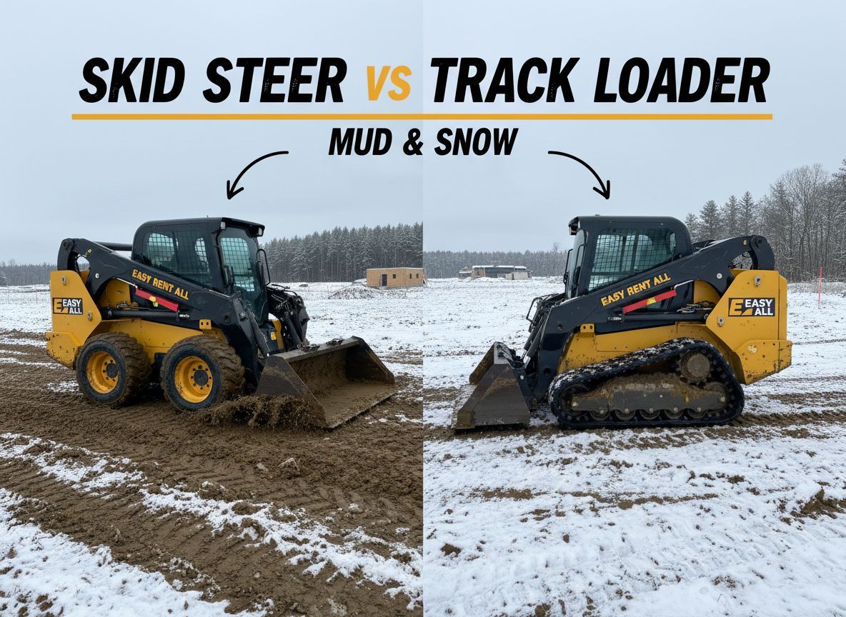 Skid Steer vs Track Loader: Which Rental is better for mud & snow