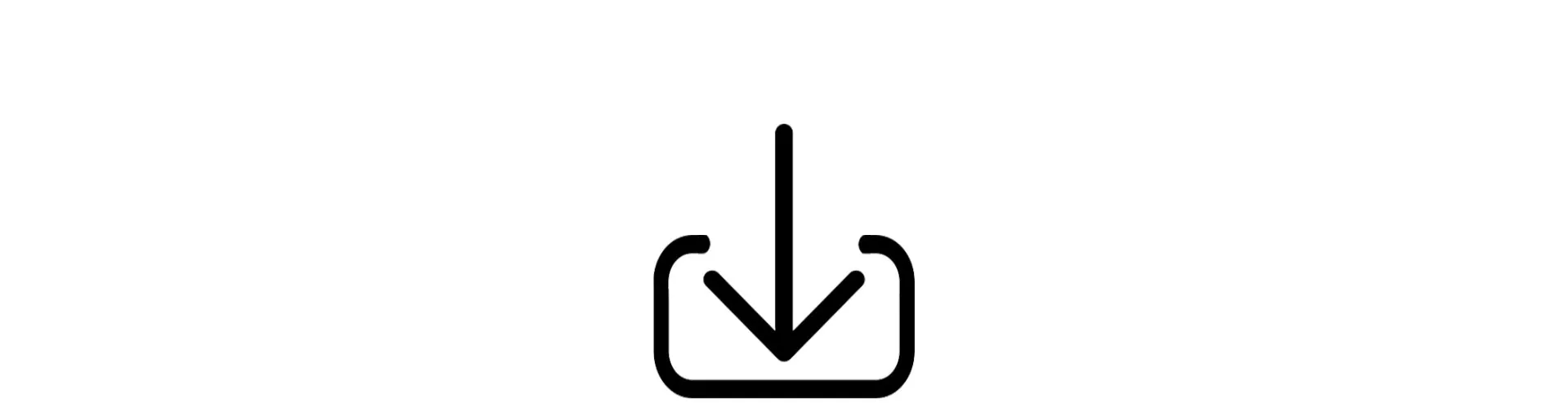 A black and white icon of an arrow pointing down.