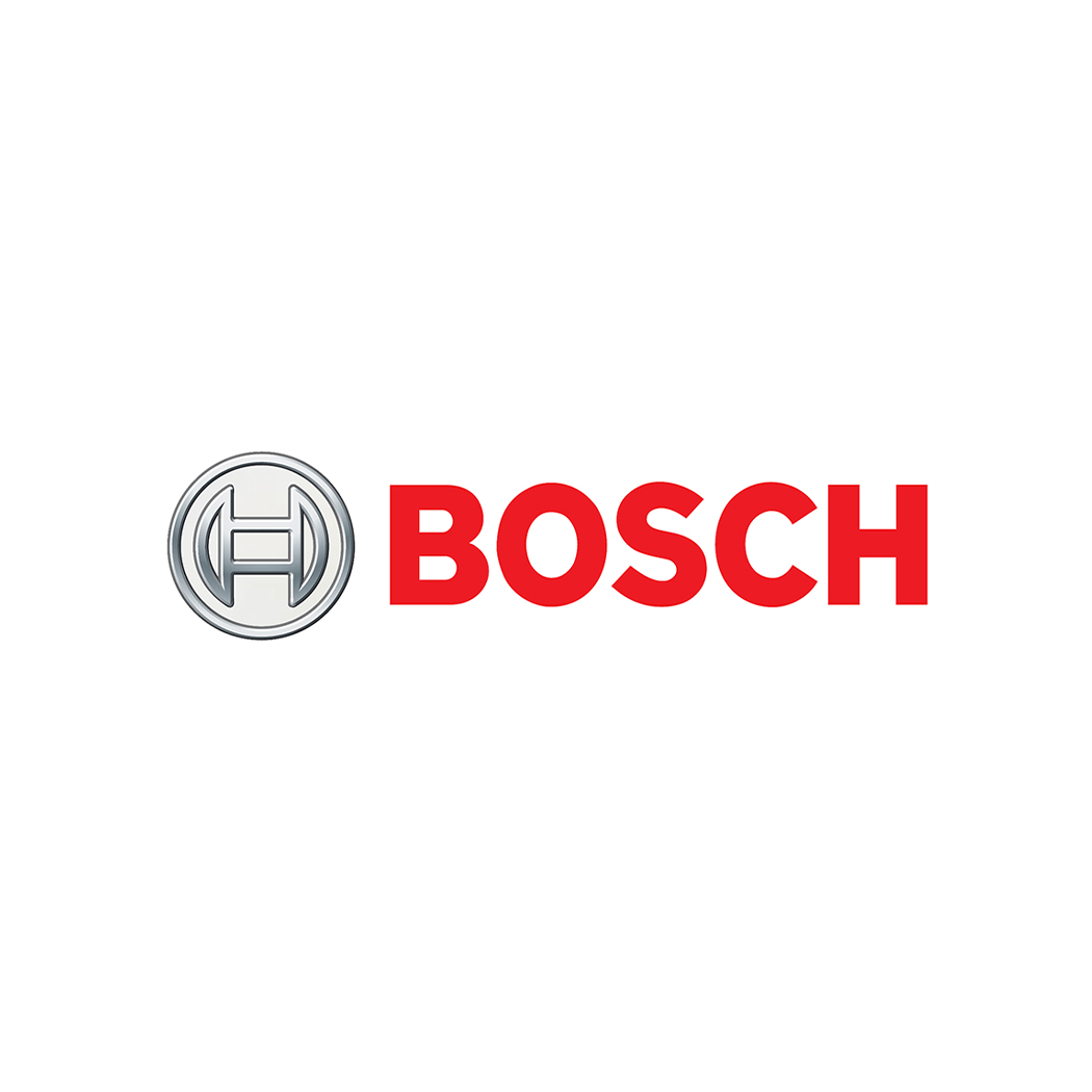 The bosch logo is red and silver on a white background.
