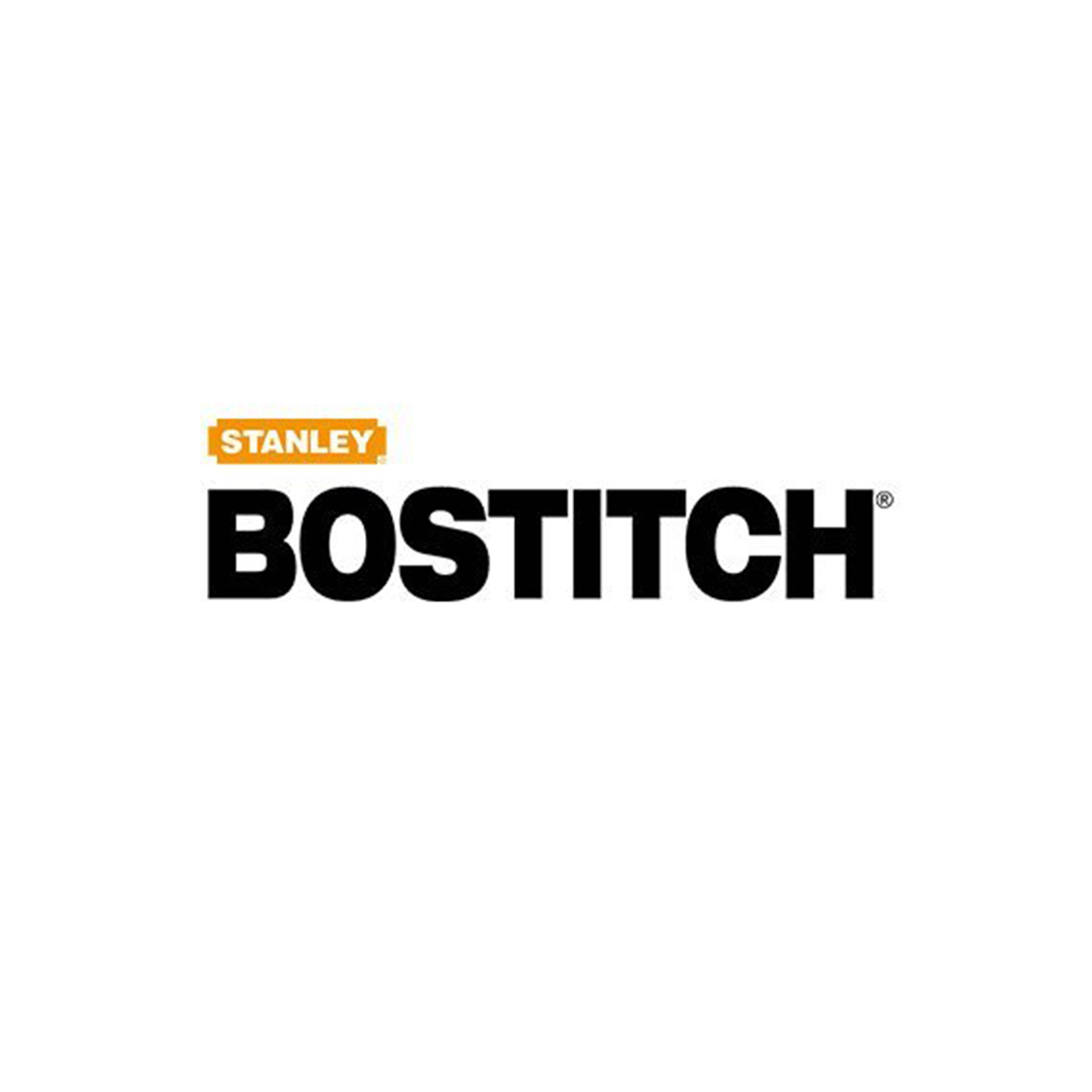 The bostitch logo is black and orange on a white background.