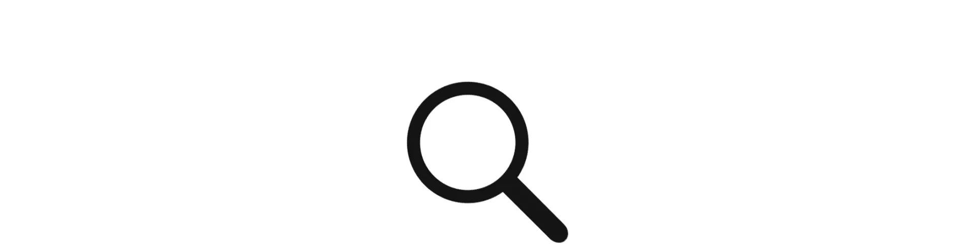 A black and white drawing of a magnifying glass on a white background.