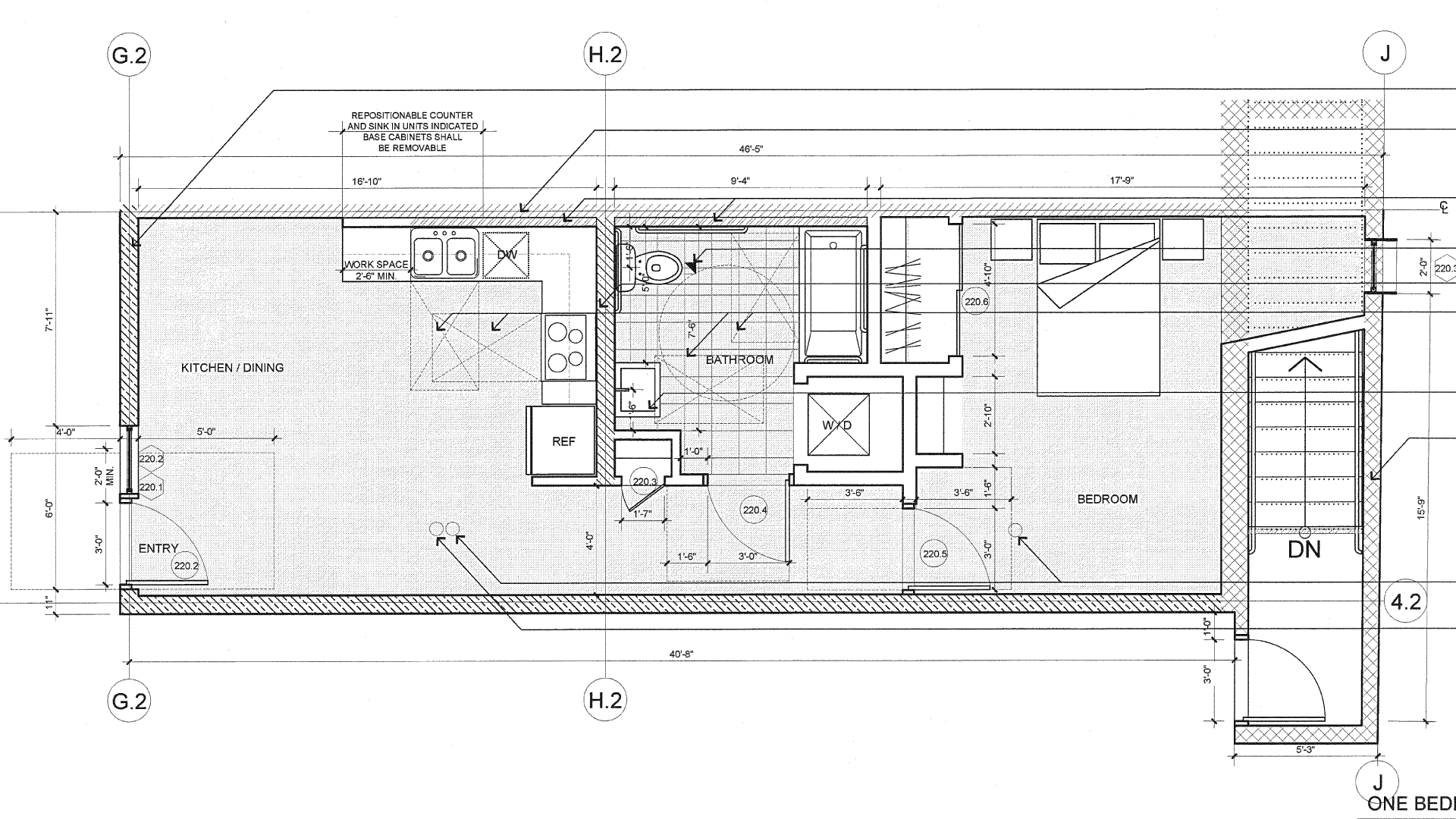 Designer 1 Bedroom 1 Bath Floor Plan