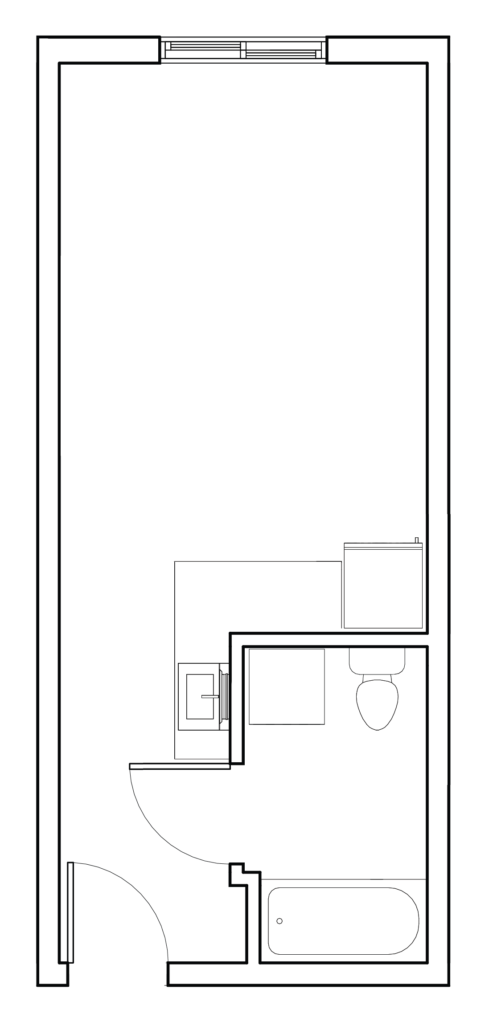 Designer Micro Studio 1 Bath - Floor Plan