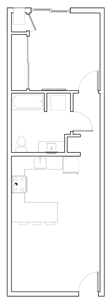 Designer 1 Bedroom 1 Bath Floor plan