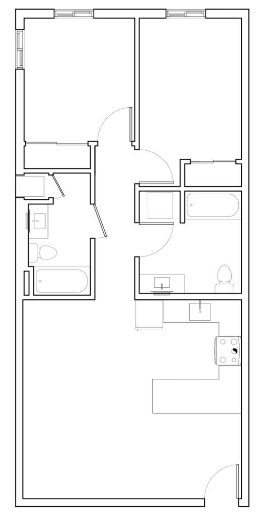 Designer 2 Bedroom 2 Bath - Floor Plan