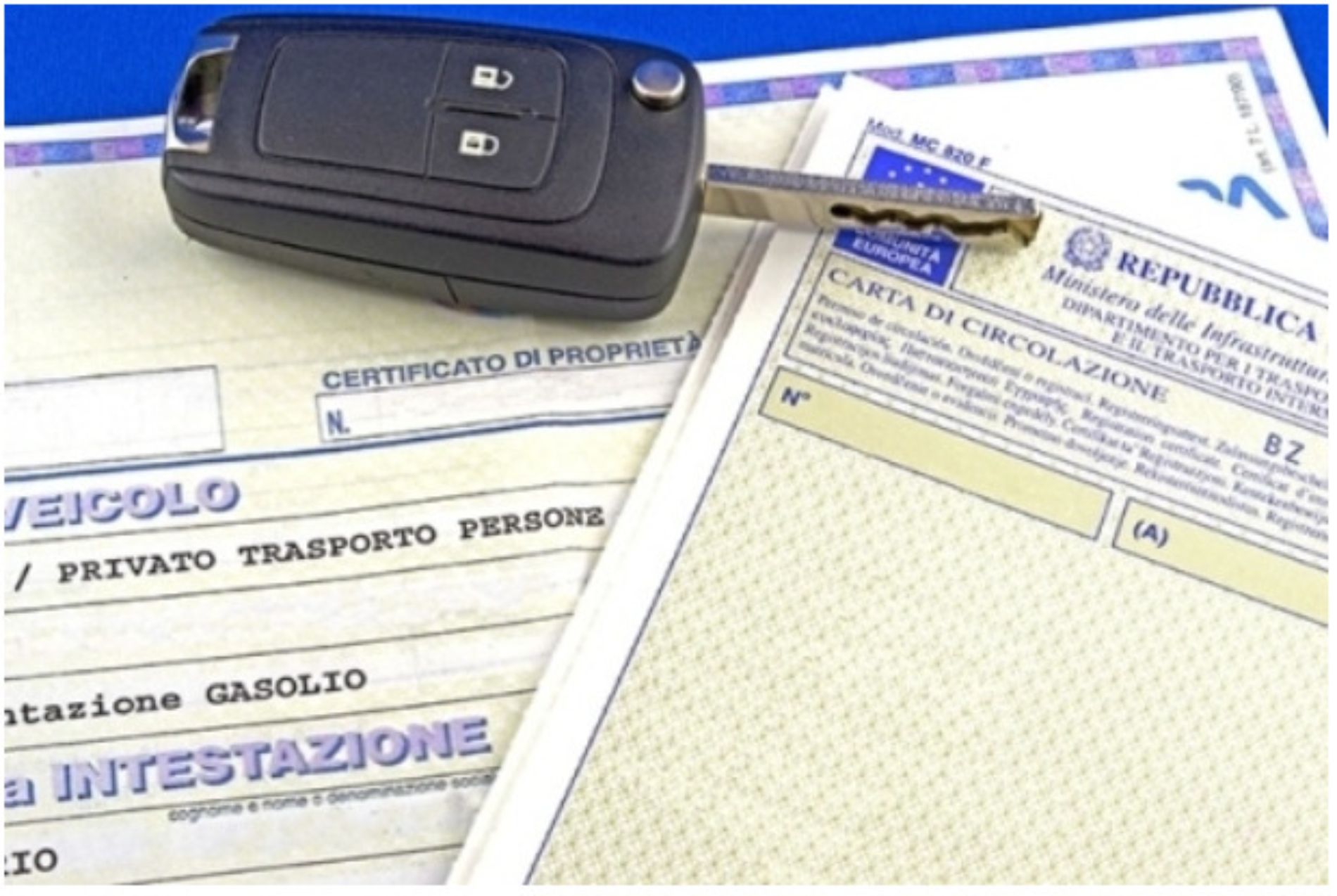 certificato di proprietà e carta di circolazione