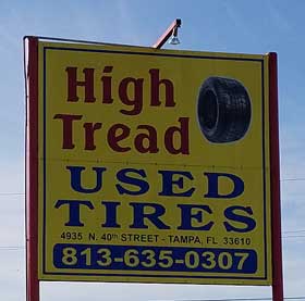 High Tread Used Tires Banner — expert tire repair in Tampa Bay Area, FL