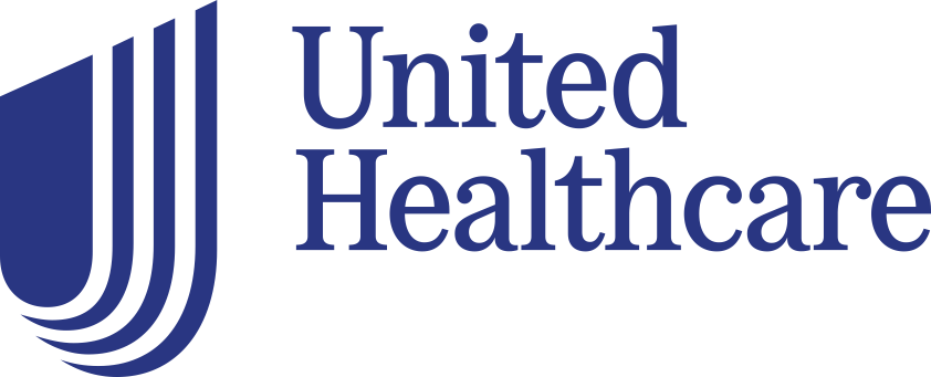 The logo for united healthcare is blue and white
