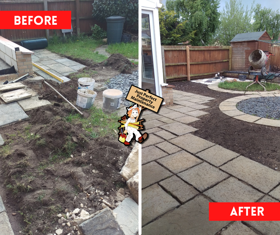 before and after of a completed property maintenance or home improvement job in north norfolk