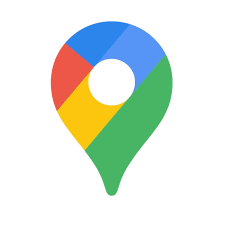 A google maps pin with a white circle in the middle.