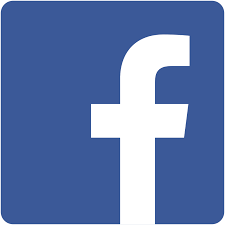The facebook logo is a blue square with a white f on it.