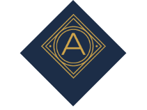 The letter a is in a circle in the middle of a diamond.