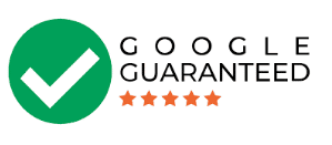 A google guaranteed logo with a check mark in a green circle.