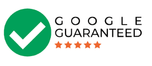 Google Guaranteed badge with green checkmark, text, and orange stars.
