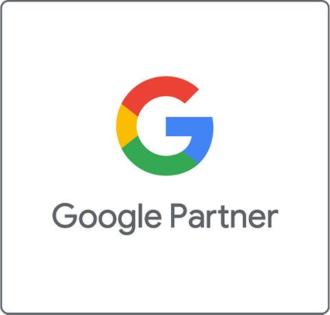 a google partner logo on a white background .