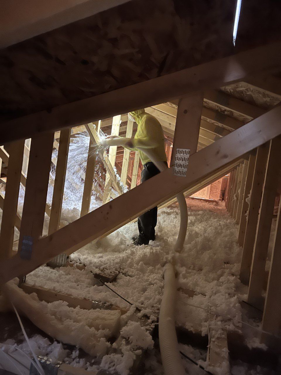 Spraying Insulation At Attic — Colorado Springs, CO — Grand View Construction